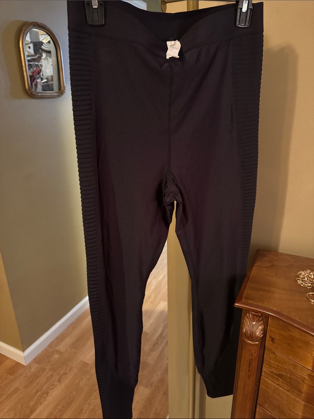 Fabletics Black Ribbed Side Leggings